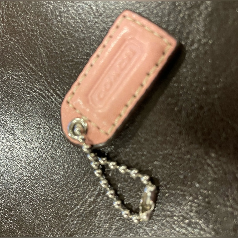 Coach light pink leather hang tag